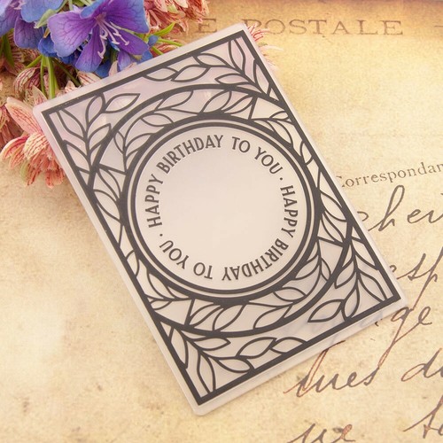 'Happy Birthday To You' Framed Embossing Folder Paper Making Embossing - Picture 3 of 7
