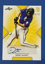 2021 Leaf Perfect Game National Showcase Auto Yellow #BADF1 Drew Faurot #20/20