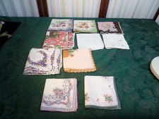 10pc Beautiful Vintage Multicolor Floral Designed Handkerchiefs