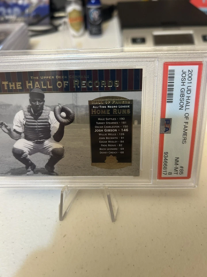2001 Upper Deck Hall of Famers Baseball #85 Josh Gibson PSA 8 - Image 2 of 4