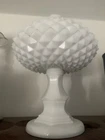 Vtg Westmoreland Diamond Cut Lidded Saw Tooth Milk Glass Candy Dish 9" Lg