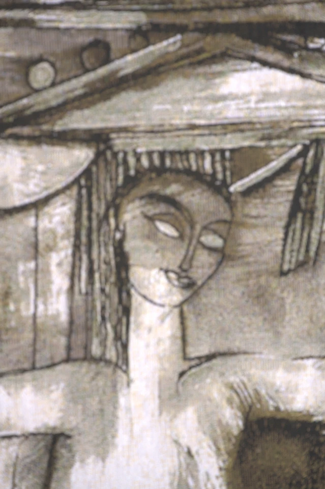 Kariatide I - Jacquard Woven European Tapestry 56x38 in - Abstract Geometric Art - Image 4 of 4