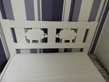 IKEA Kinderbett Kritter, weiß, Schäfchen, 70x160, Lattenrost, Rausfallschutz