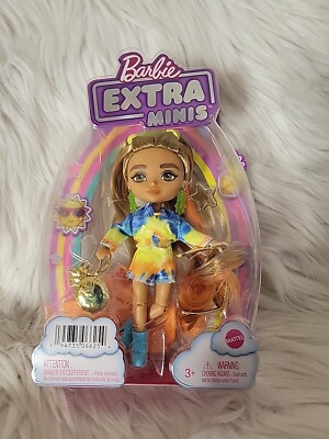 Barbie Extra Minis Doll #7 with Colorful Dress & Long Purple Hair, 5.5 inch