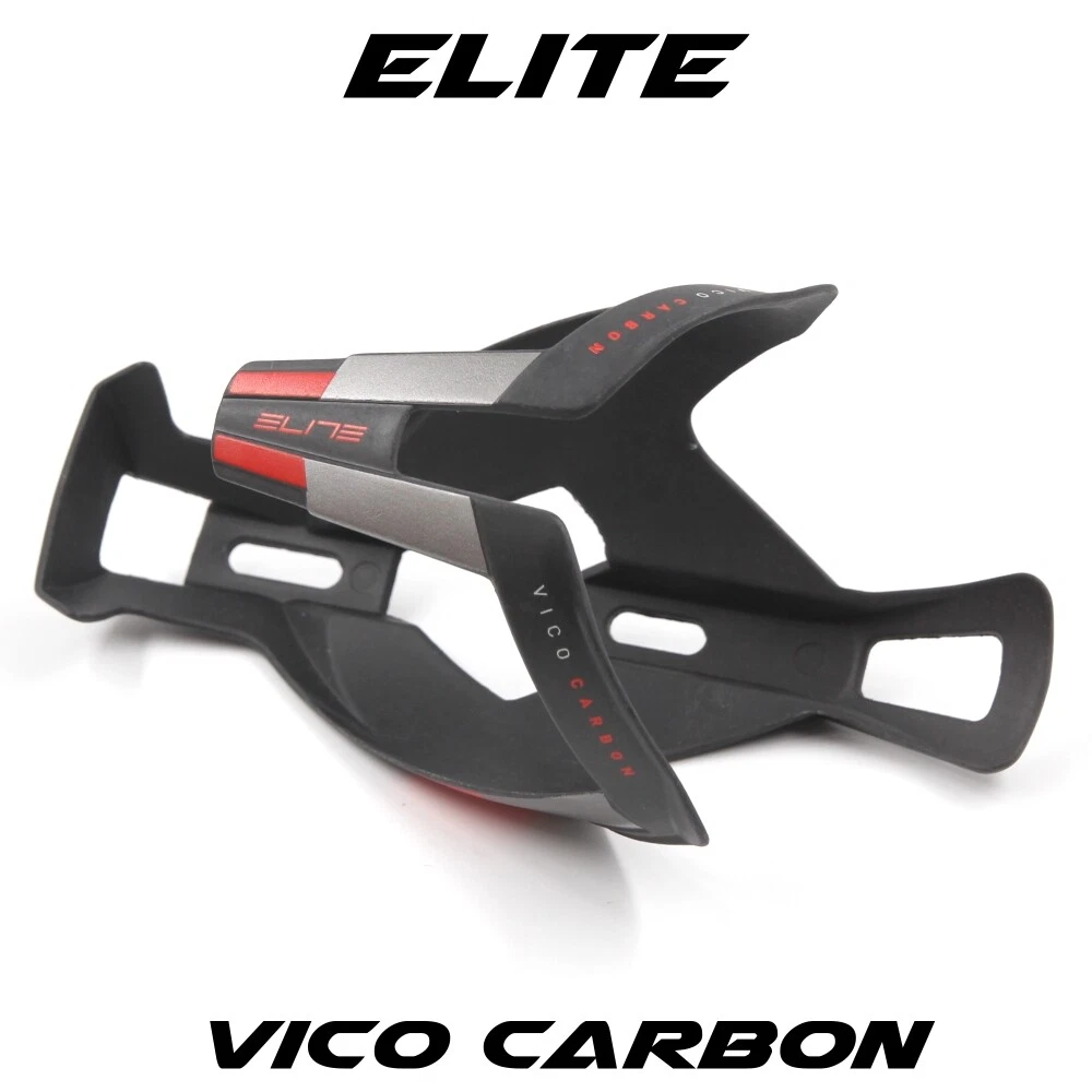 NEW Elite Vico Carbon Water Bottle Cage Matt Black Red eBay