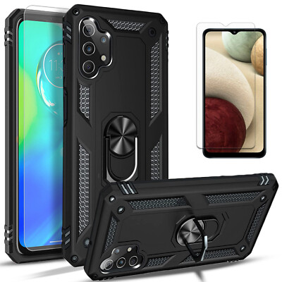 For Samsung Galaxy A32 5G Case Phone Cover Kickstand + Tempered Glass Protector