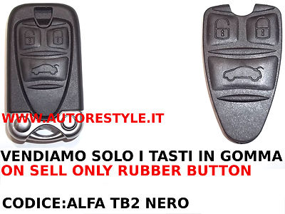 Only Black Rubber Buttons Replacement for Remote Key 159 Brera Q4 Alfa Romeo