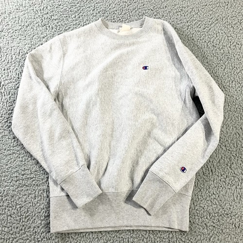 Vintage Champion Sweatshirt Size Medium Reverse Weave Warmup Blank Heather Grey eBay