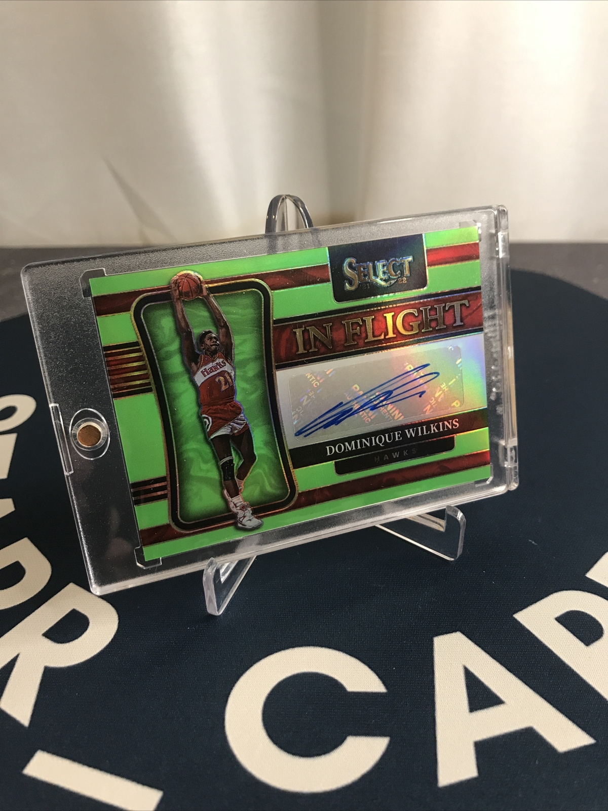 2021-22  Dominique Wilkins In Flight Green Prizm Auto Select /99 #IF-DWL Hawks