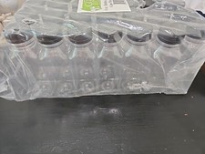 Clear 8 oz bottles with black caps pack of 35, 6.5" tx2"wide