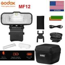 US Godox MF12 Macro Flash Speedlite Light With Battery  Color Filter Diffuser