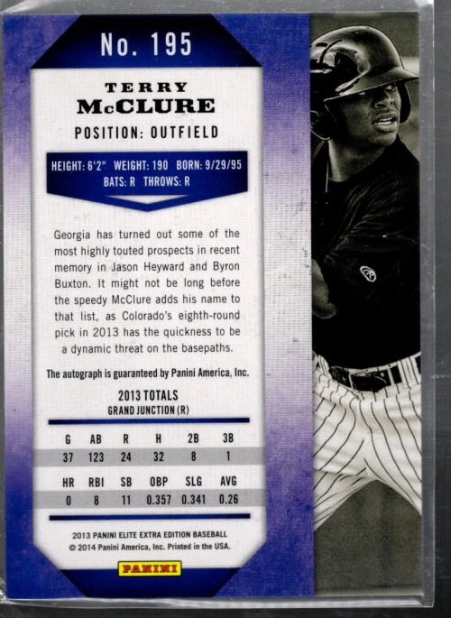 A3091- 2013 Elite Extra Edition #195 Terry McClure Auto /769 - NM-MT - Image 2 of 2
