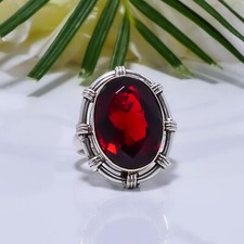 Red Garnet Gemstone 925 Sterling Silver Ring Jewelry Gift For All Friends.
