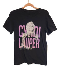 Vtg Cyndi Lauper Singer In Concert Heavy Cotton Black T Shirt For Men SG208