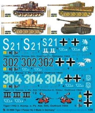 Peddinghaus 1/35 Various German Tiger I Tank Markings WWII No.3 (4 tanks) 966