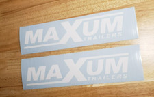 Maxum Trailers Replacement Stickers (Set Of 2) White Decals Logo Equip Dump