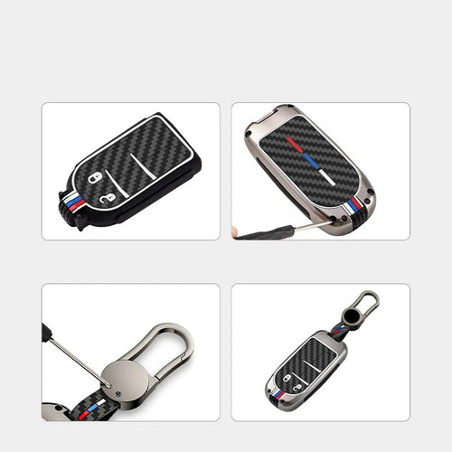 Zinc Alloy Silicone Car Key Fob Case Cover For Jeep Grand For Chrysler For Dodge - Picture 7 of 9