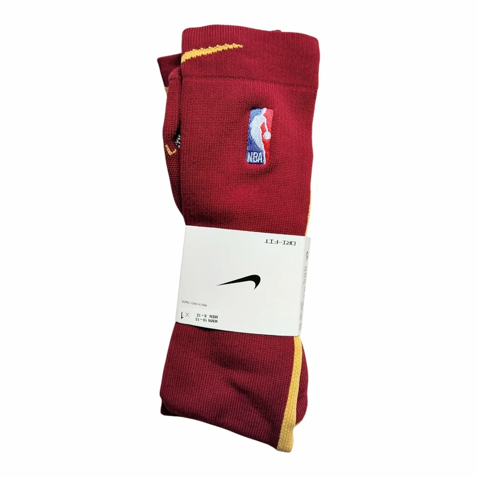 Calcetines hasta la rodilla Nike NBA Authentics Elite, grandes, ajuste seco, vino/dorado Foto 4 de 4