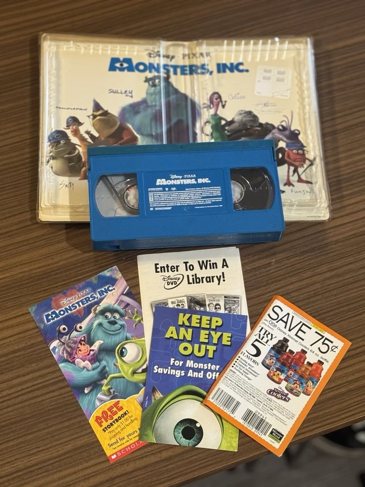 Monsters Inc Disney Pixar VHS Clamshell Edition Blue Tape - Image 3 of 3