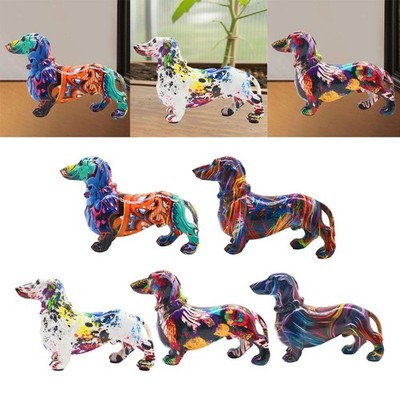 Dackelfigur aus Resin, elegantes Ornament für Kamin, Schlafzimmer oder