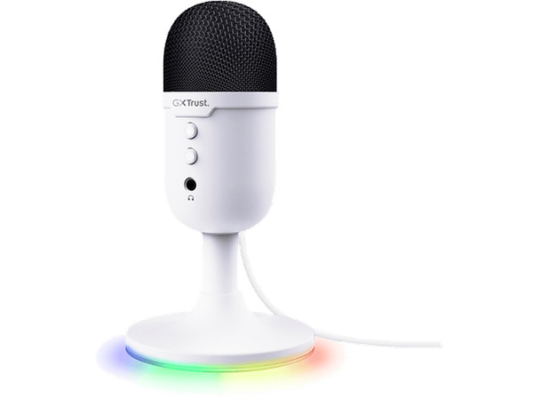 Micrófono - Trust GXT 234 Yunix, USB, 100 - 16000 Hz, Alámbrico,Iluminación RGB,