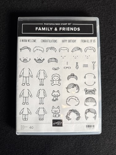 Stampin' Up! FAMILY & FRIENDS 148698 Polymer 40 Pc Stamp Set -Missing 3 dots