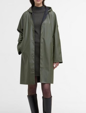 Barbour Recoleta Showerproof Longline Jacket UK 16 in Dusky Khaki