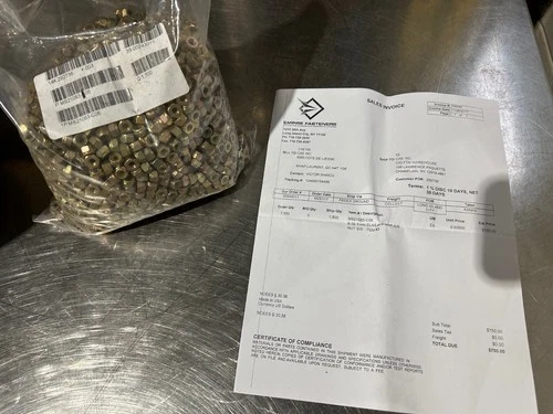 One lot of 1500, MS21083-C06 Aviation grade Lock nuts 6-32 THIN ELAS STP NUT S/S