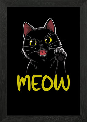 Gerahmtes Wandbild Poster Leinwanddruck Bild Kitty Meow niedliche Katze