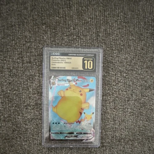 Pokémon Surfing Pikachu VMAX CGC 10 Pristine Celebrations 009/025 Holo 2021