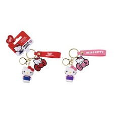 Hello Kitty 3D Rubber Bow Keychain 1pc, Random Color