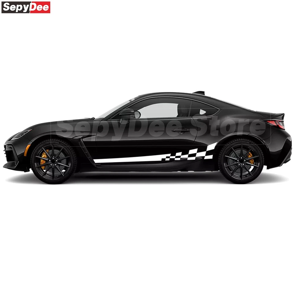 Calcomanía de vinilo con gráficos a cuadros SUBARU BRZ Coupe TS para rayas laterales de auto Foto 4 de 4