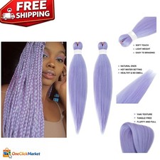 24 Inch Light Purple Synthetic Hair Extensions - Braid with Style and Ease