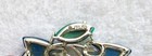 Vintage Lisner Blue & Aqua Green Thermoset Clip-On Earrings & Pin or Brooch Set — photo 7