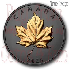 2025 Elegant Maple Leaf#2 Gilded $20 Pure Silver Rhodium/Gold Plated Coin Canada