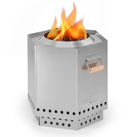 Feuerschale 50Cm Stahl Feuerstelle Terrasse Feuerkorb Garten Feuer Schale Silber