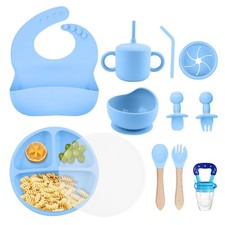 Silicone Baby Feeding Set, BPA Free Baby Feeding Essentials, Baby Suction Bow...