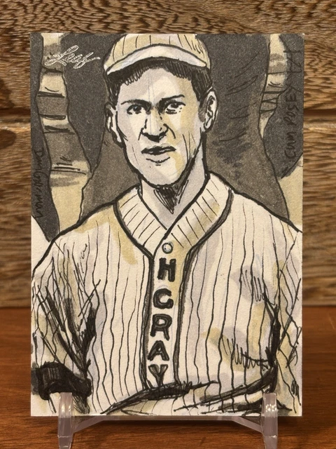 2014 Leaf Legends of the Diamond 1/1 Cumberland Posey by Dan Gorman HOF Sketch