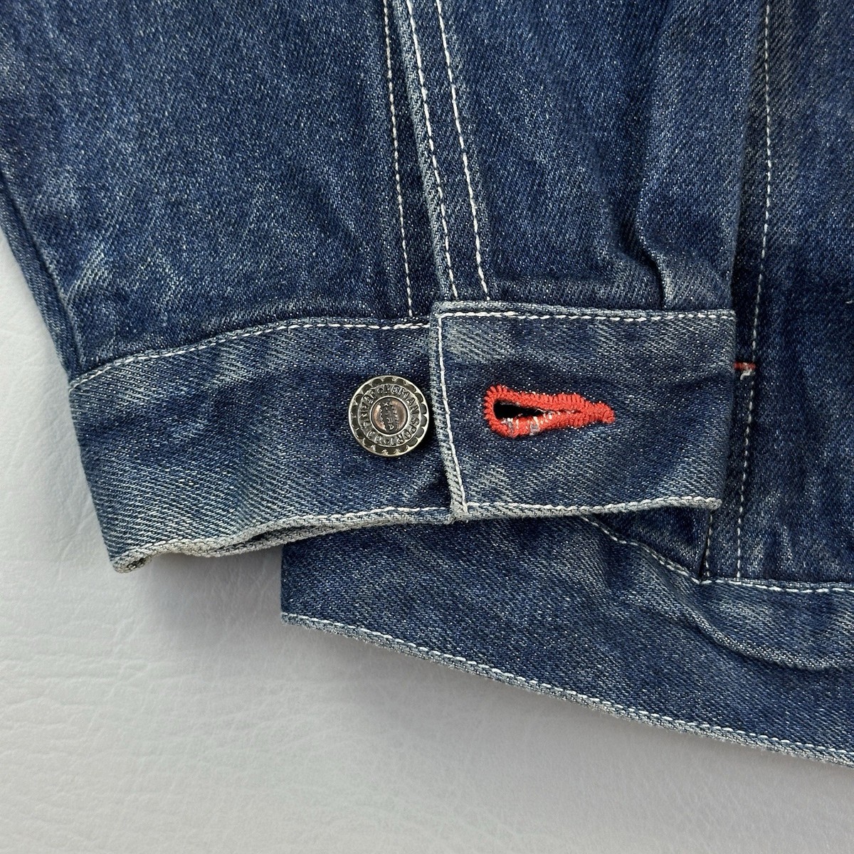 Vintage Koman Jean 2000 Raw Denim Jacket Mens XL Blue Hip Hop 