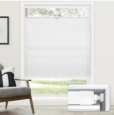 Cordless Cellular Shades, TDBU Honeycomb, Light Filtering White 25" W X 48" H