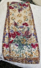 Vintage silk scarf LIZ CLAIBORNE Whisper Thin  Wonderful Flower Bouquets NWT