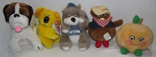 Lot of 5 Advertising Plush Dolls: Del Monte, Nestle, Ford, Sears