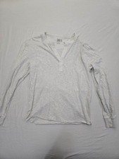 Grayers Shirt Mens M Gray Henley Long Sleeve Lightweight Collared Jersey