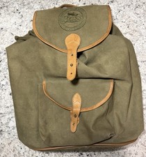 VTG 90s Duck Canvas GH BASS  CO Leather Strap Draw String Backpack Rucksack EUC