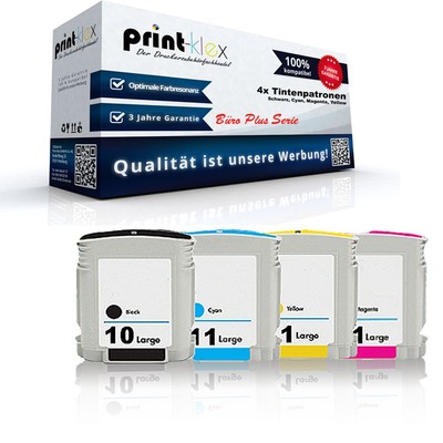 4x Ecoline Tintenpatronen für HP DesignJet-500-PS Tinten Kasse Büro Plus