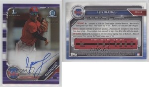 2019 Bowman Chrome Prospects Purple Refractor /250 Luis Garcia #CPA-LG Auto