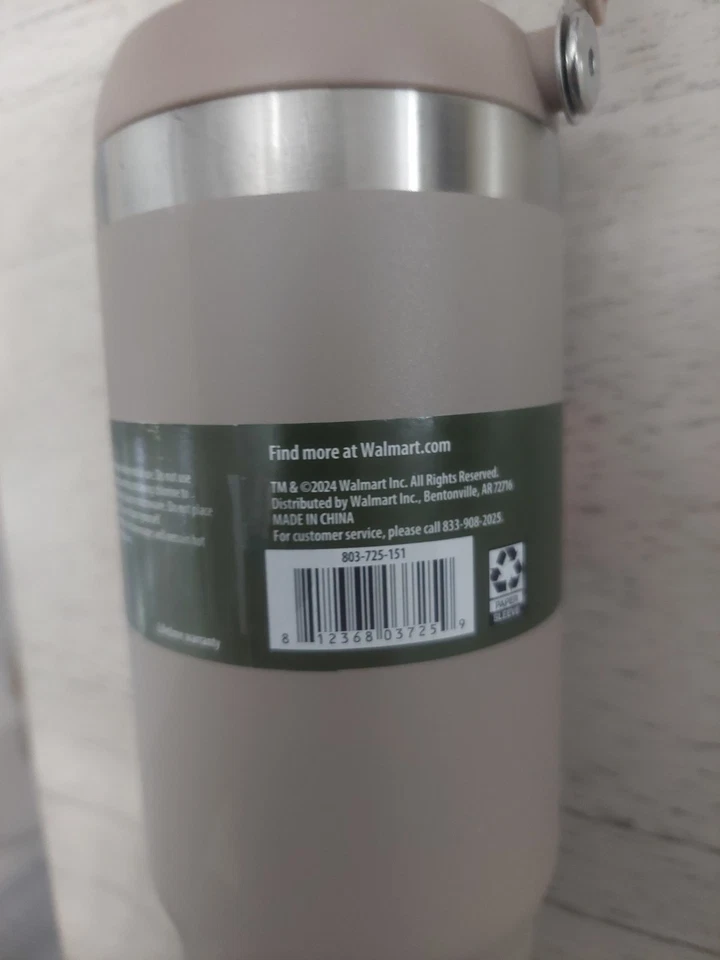 Vaso de acero inoxidable aislado Ozark Trail 30 oz mango giratorio marrón claro/bronceado Foto 4 de 4