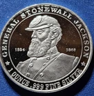 A 1863 Silver Art Round ASW 1oz Deo Vindice General Stonewall Jackson