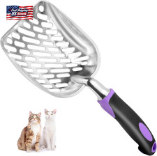Cat Litter Scoop-Metal Cat Scooper-Long Handle Scoop,Cat Scooper-Poop Sifting-Me