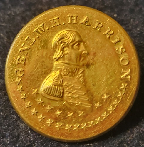 PRE CIVIL WAR WILLIAM HENRY HARRISON CAMPAIGN OF 1840 BUTTON ALBERTS# PC-131-A